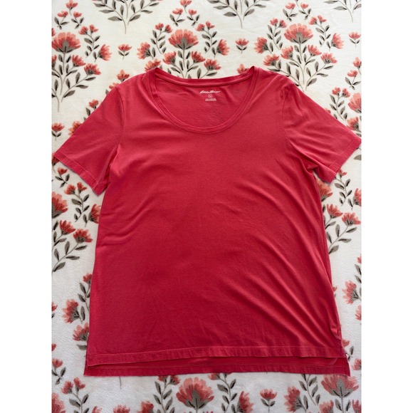Eddie Bauer Tops - Eddie Bauer Womens Coral Pink Cotton Modal Scoop Neck T-Shirt L ELT3007S
